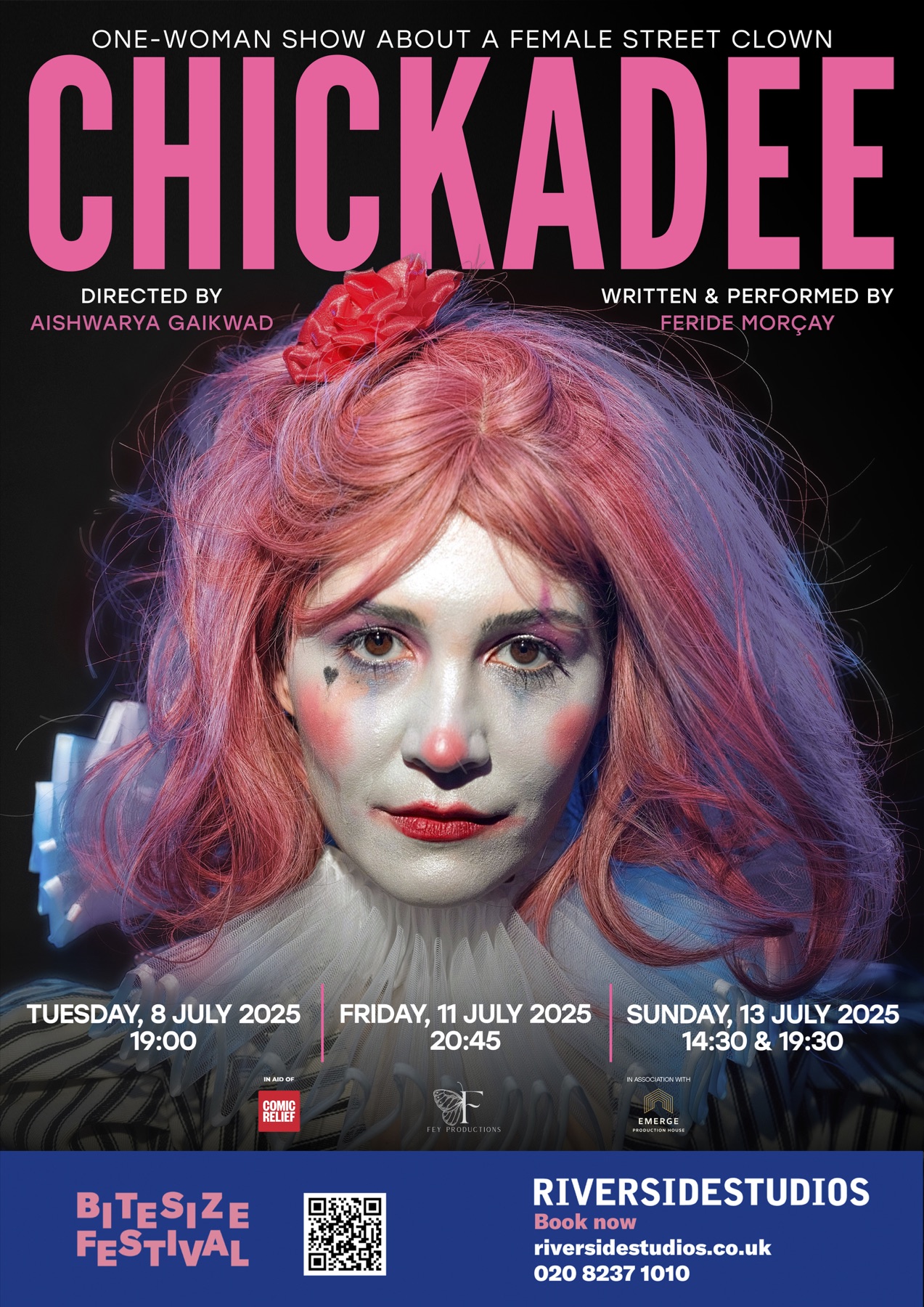Poster for CHICKADEE at Riverside Studios’ 2025 Bitesize Festival